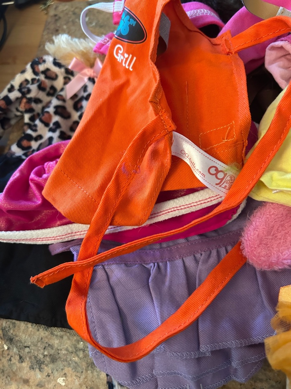 Colorful Doll Clothes Bundle - Yellow Skirt & Pink Orange Tutu - Picture 2 of 10